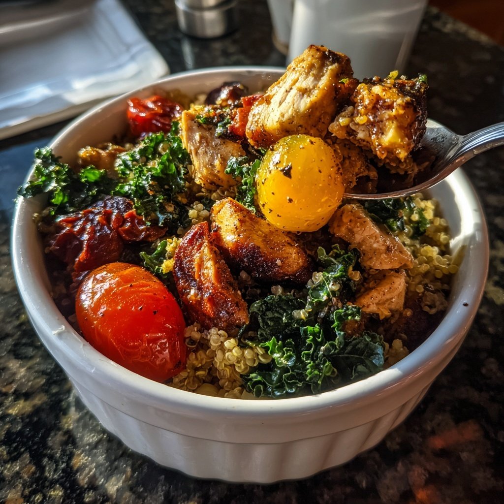 High Protein Chicken Quinoa Bowl