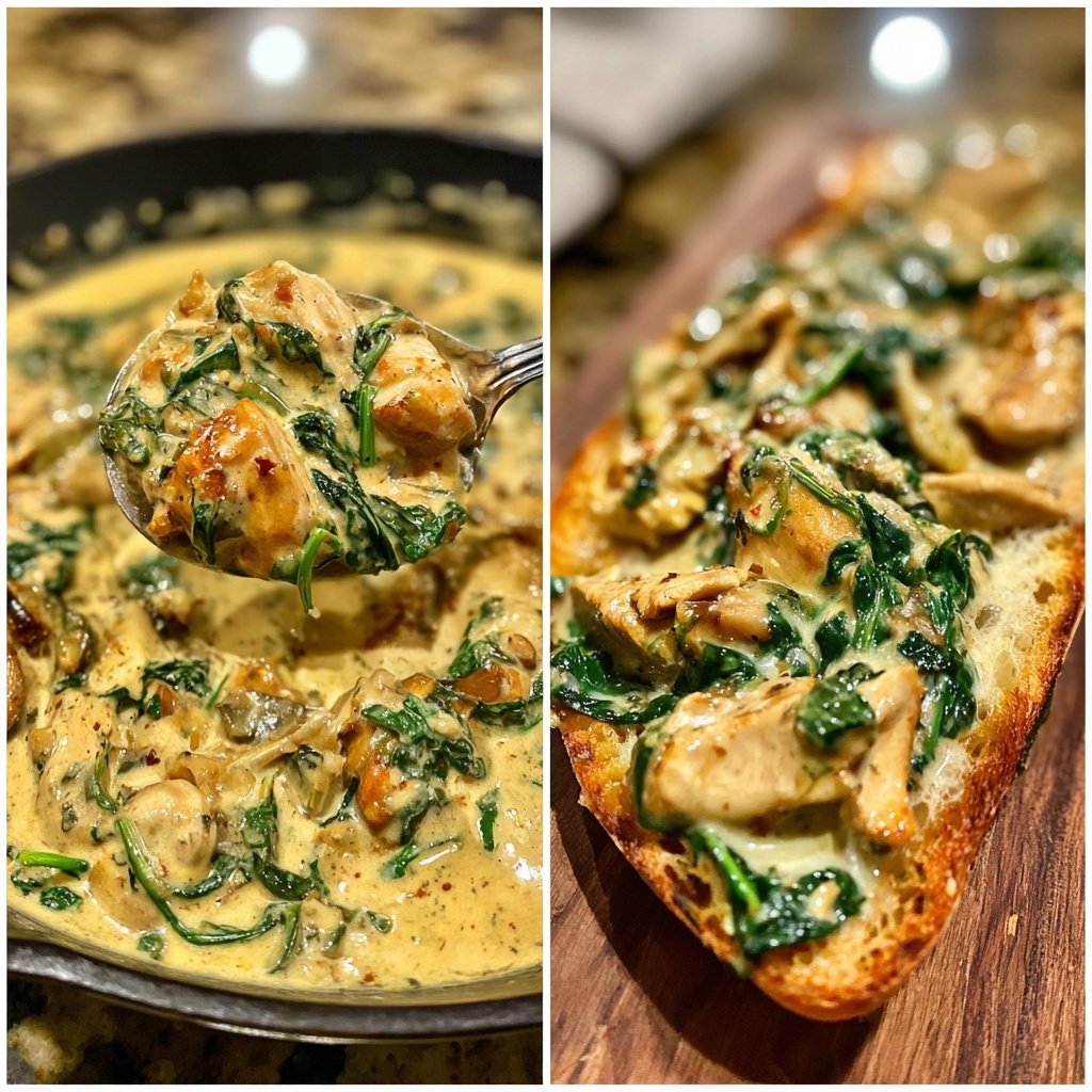 Creamy Chicken And Spinach Skillet
