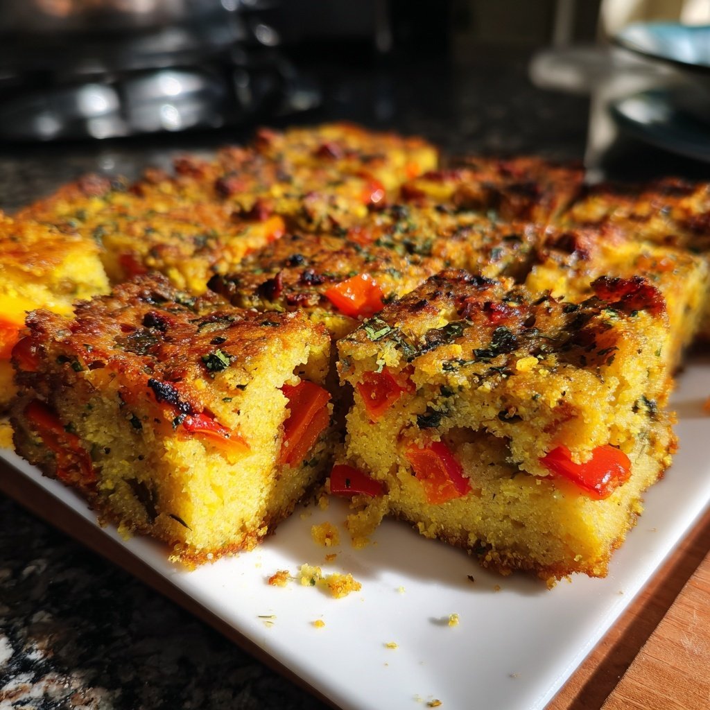 Crispy Polenta Veggie Squares