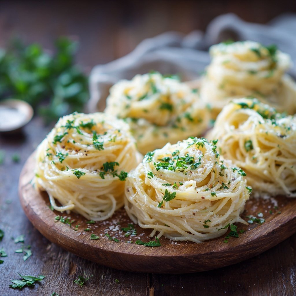 Angel Hair Pasta With Garlic Parmesan Sauce