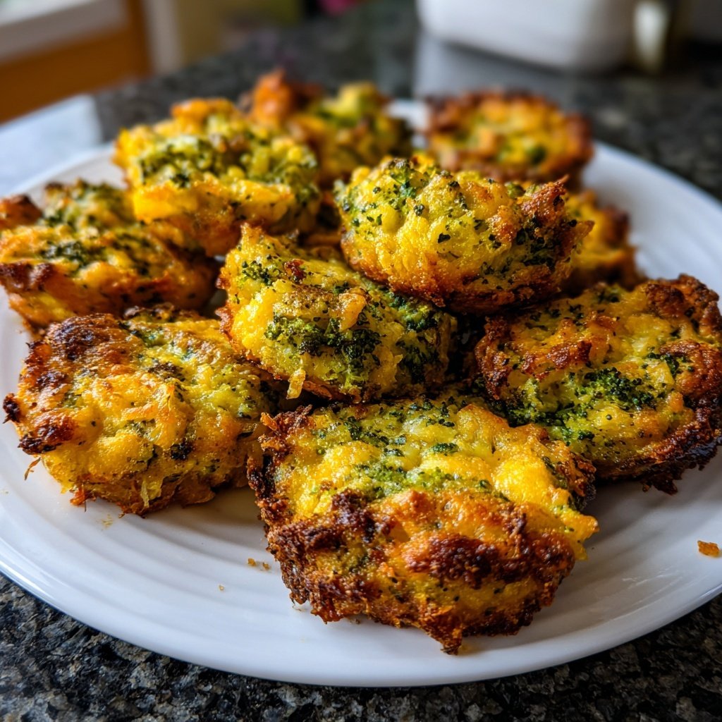Baked Broccoli Cheddar Veggie Cakes