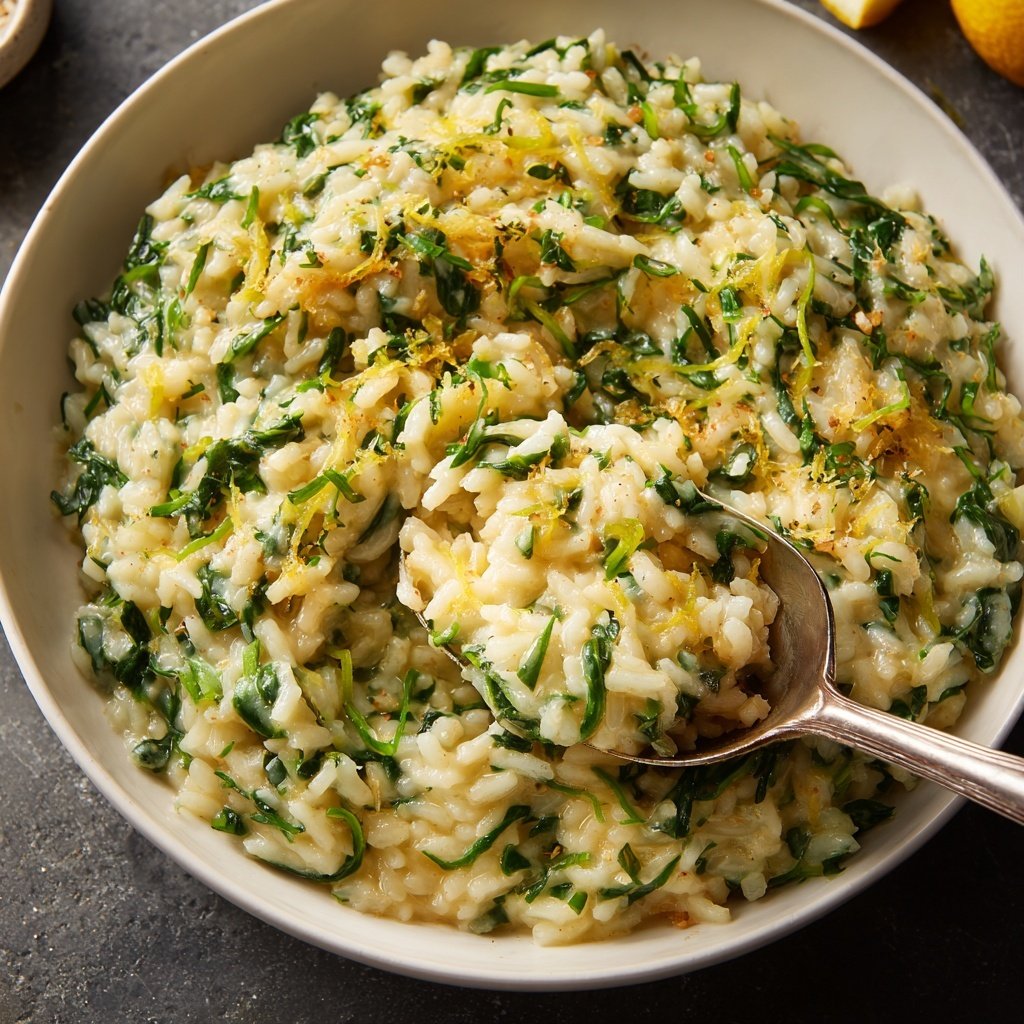 Creamy Lemon Spinach Rice