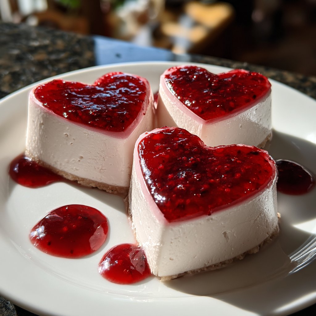Raspberry Panna Cotta Hearts