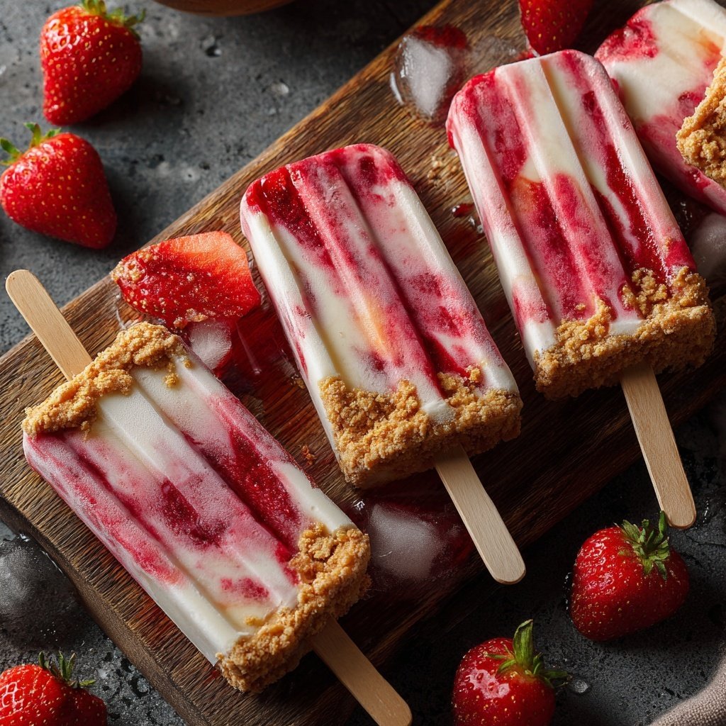 Strawberry Yogurt Breakfast Popsicles