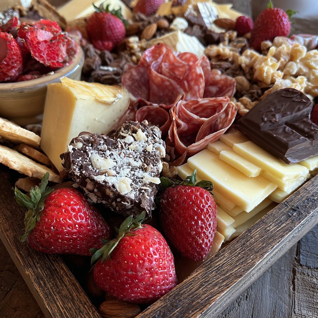 Valentines Charcuterie Board with Sweets