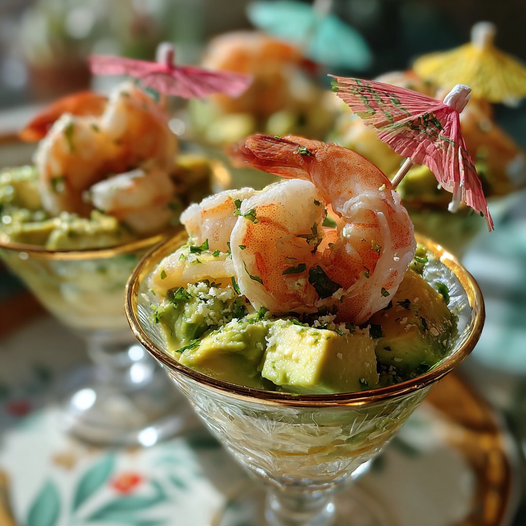 Shrimp and Avocado Martini Cups