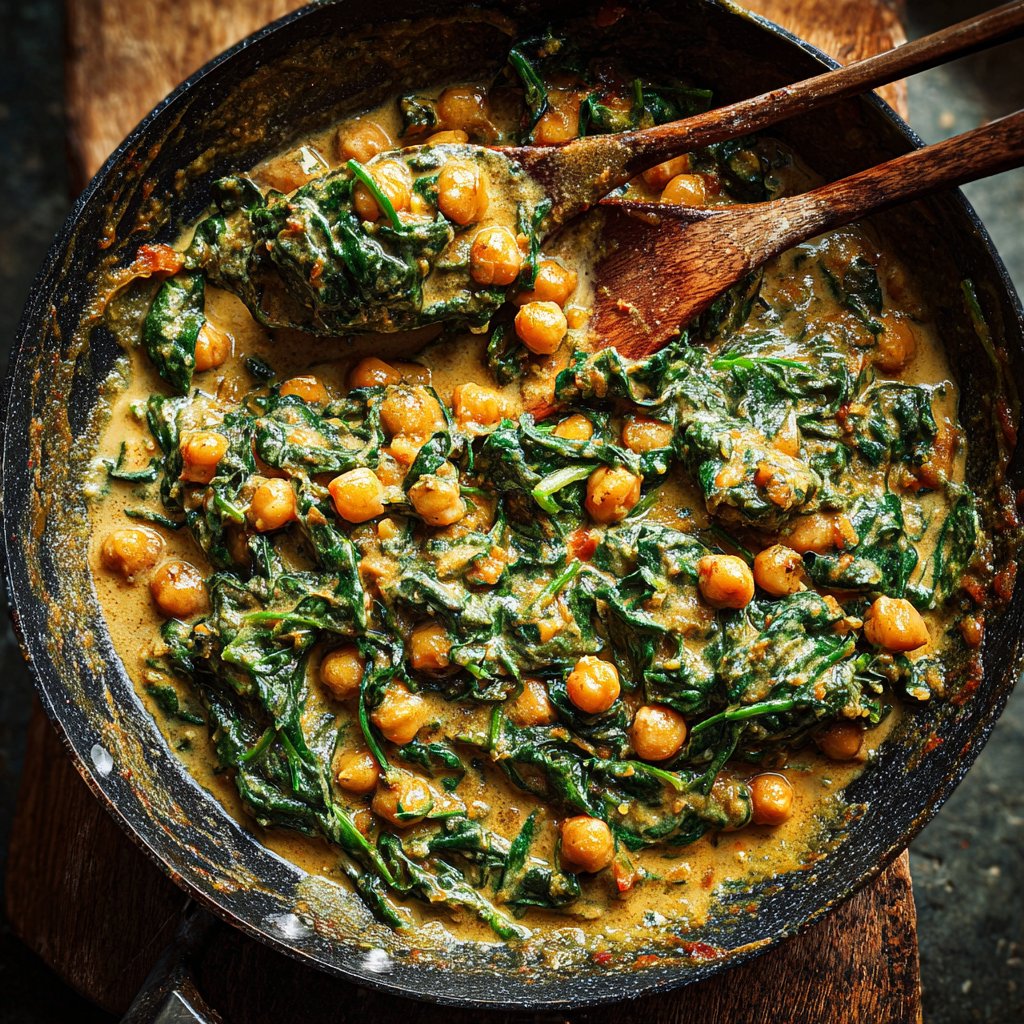 Healthy Dinner Chickpea Spinach Curry
