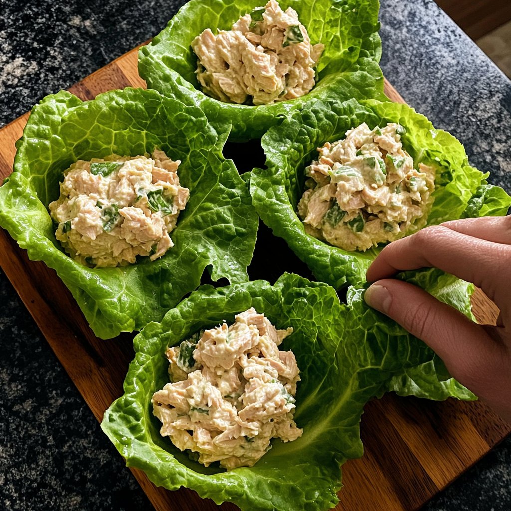 Simple Tuna Salad Lettuce Wrap Lunch